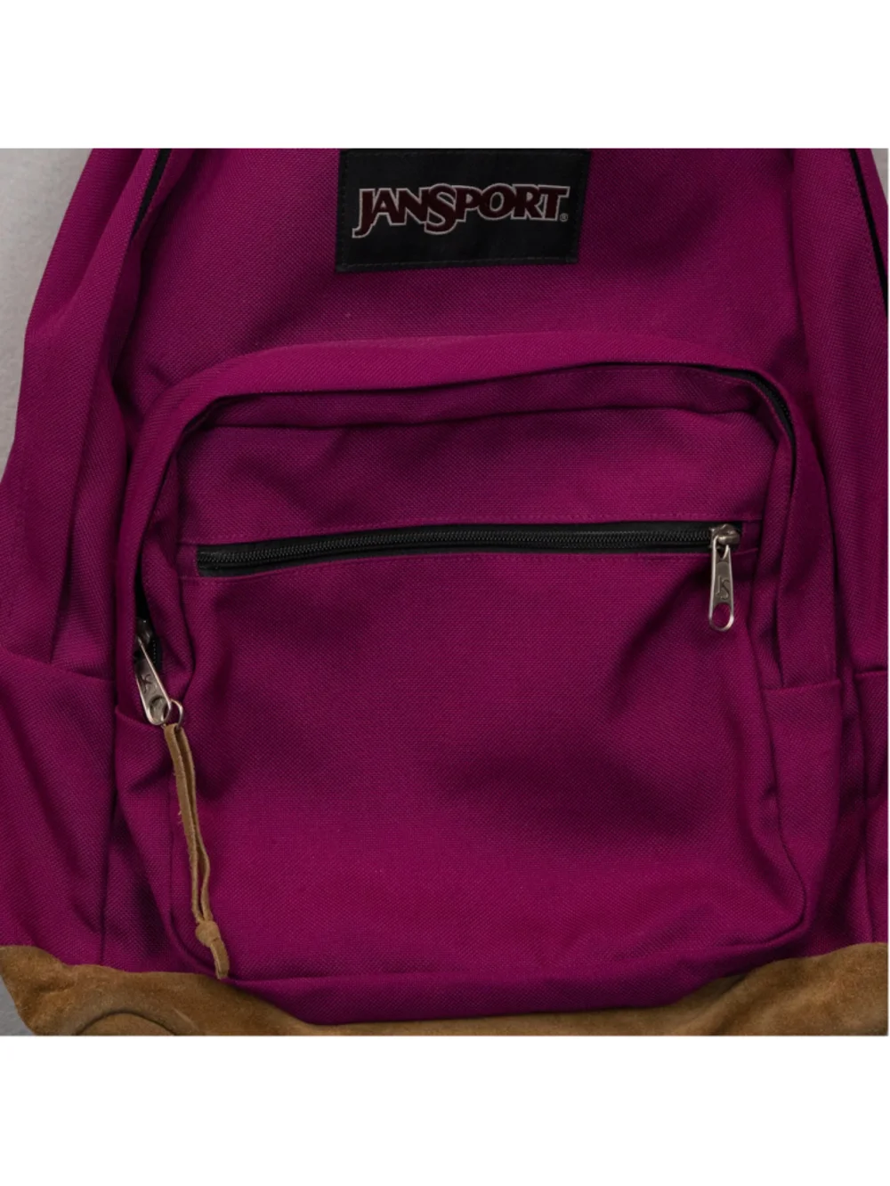 Jansport berry purple laptop sleeve leather bottom backpack